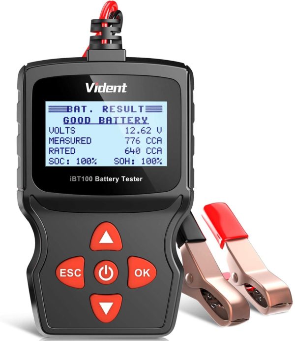 Vident iBT100 Car Battery Tester 12V Battery Analyzer for Flooded, AGM, Gel