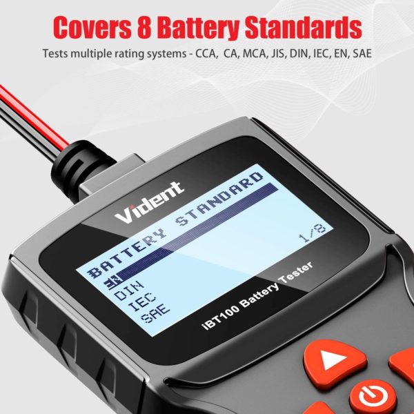 Vident iBT100 Car Battery Tester 12V Battery Analyzer for Flooded, AGM, Gel - Image 5