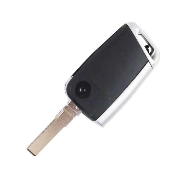 Volkswagen - Golf 7, Polo, Seat, Skoda |  Remote Key Case & Blade (3 Button, HU66 Blade, Matte Chrome, Slim)