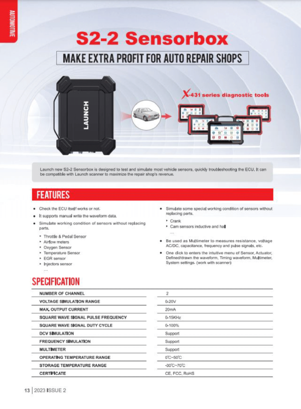 LAUNCH X431 S2-2 Sensorbox 2 Channels Automotive Sensor Simulator – Handheld Diagnostic Tool Compatible with X431 PAD V, PAD VII, and X-431 Series - Image 12