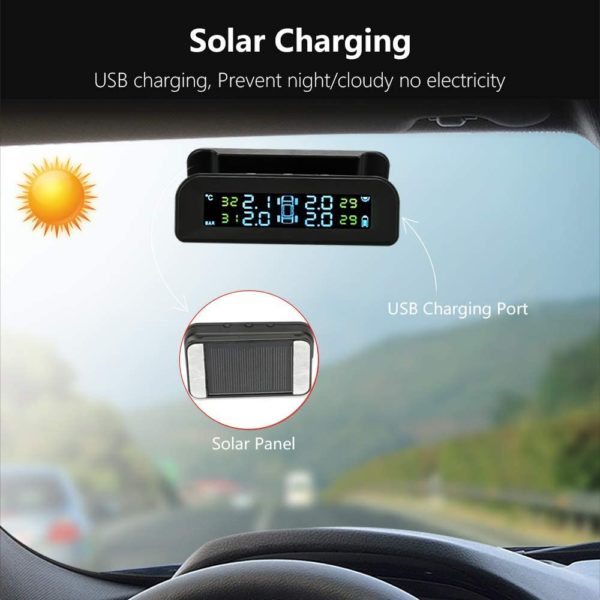 Wireless Car TPMS (Tyre Pressure Monitoring System) - External Sensors (Solar Powered & Windshield Mount) - Image 4