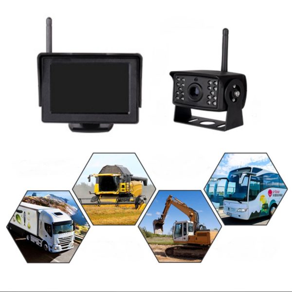 Wireless Backup Camera System with 4.3-Inch LCD Monitor and 200M Range for 12-24V Cars, Buses, and Trucks - Image 3