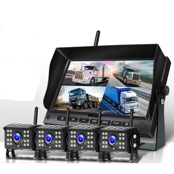 1080P Wireless Reversing System with 7-Inch Screen, 4 Cameras, and 800M Range for 12-24V Cars, Buses, and Trucks - Image 8