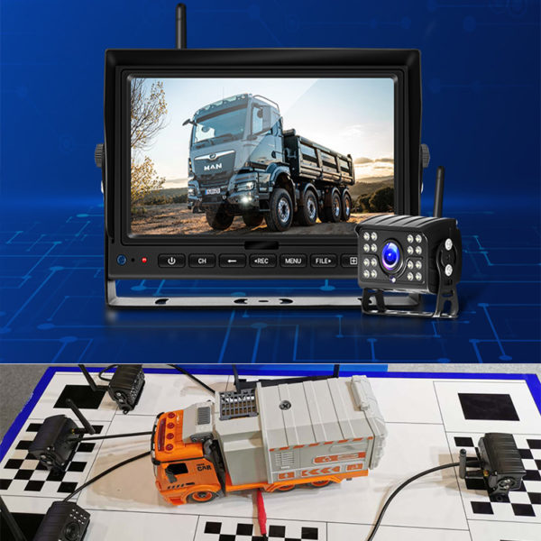 1080P Wireless Reversing System with 7-Inch Screen, 4 Cameras, and 800M Range for 12-24V Cars, Buses, and Trucks - Image 6