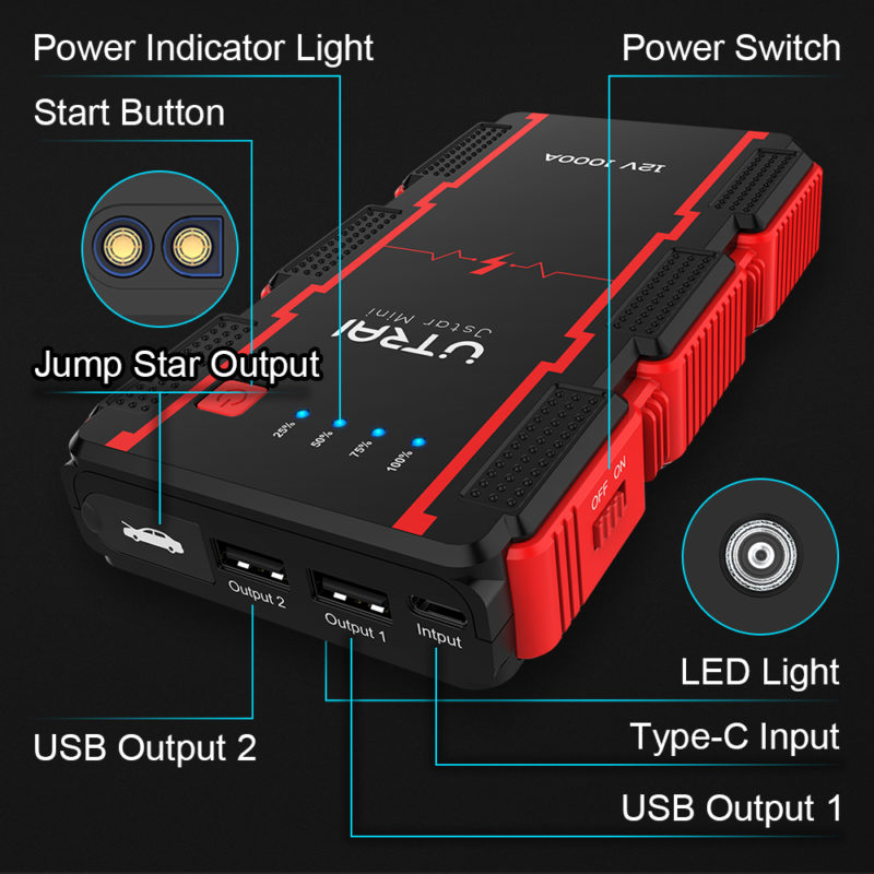 Jstar Mini Car Jump Battery Starter & Power Bank