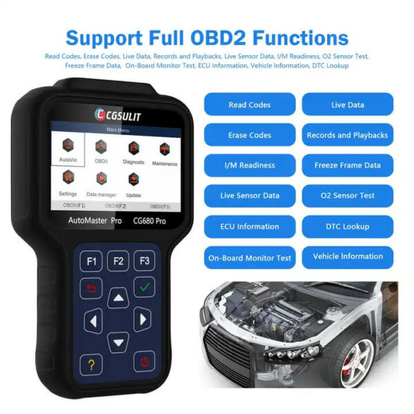 CG680 Pro all-system diagnostic scanner (80+ car makes) - Image 5