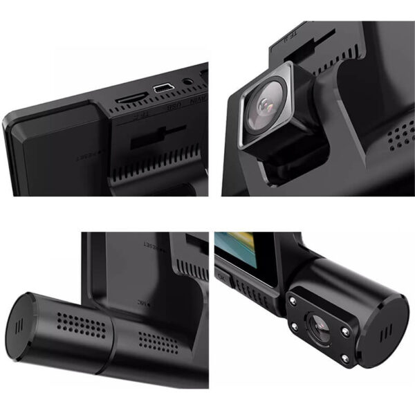 Car Dash Cam 1080P | 3 Cameras (Front, Inside & Rear) | G-sensor | Reverse Park Camera - Image 5