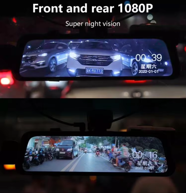 Dual Rearview Mirror Dash Camera | 10-inch HD 1080p | DVR - Image 6