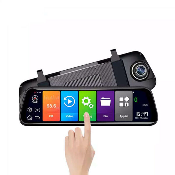 Car Rear View Mirror Bluetooth & Reverse Park Camera | 10 inch HD Touch Screen | GPS | WiFi | 4G - Image 3