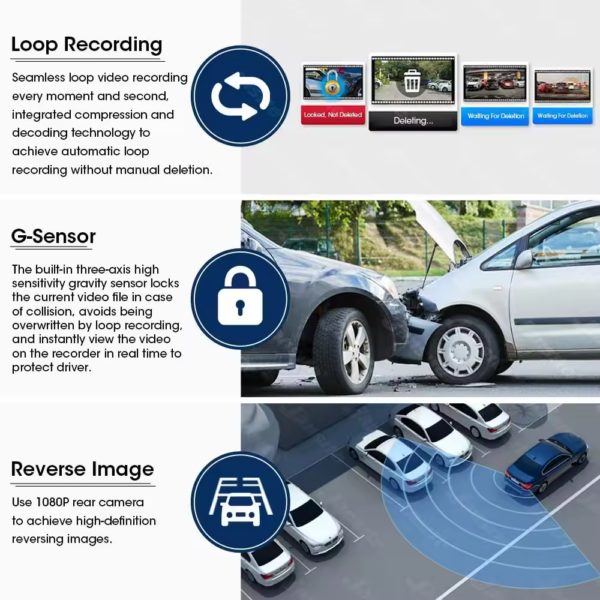 Dual Rearview Mirror Dash Camera | 10-inch HD 1080p | DVR - Image 8