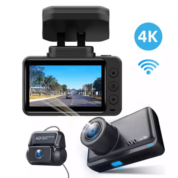 Car Dash Cam 4K | Dual Lens Camera (front & rear), GPS, WIFI, Motion Detection & G-Sensor (Discontinued) - Image 2