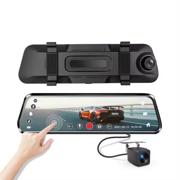 Dual Rearview Mirror Dash Camera | 10-inch HD 1080p | DVR