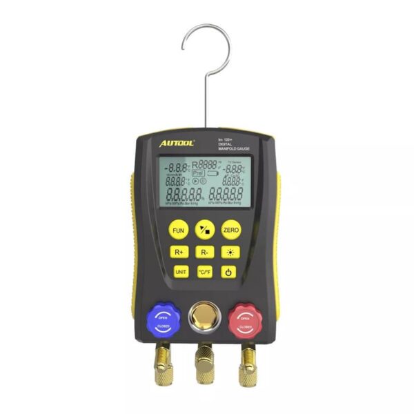 Autool LM120+ Digital Manifold Gauge | Built-In Refrigerant Database | with Trichromatic Tube and Two Wired Temperature Clips - Image 4
