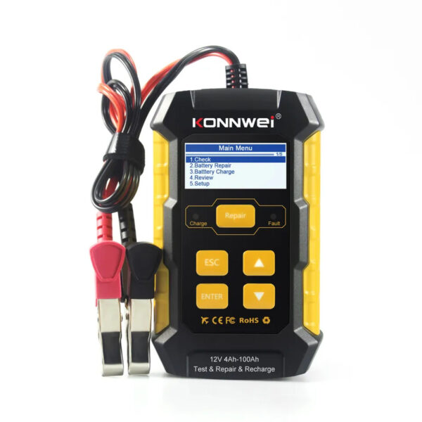 Konnwei KW510 3-in-1 Car Battery Tester 12V, Charger 5A & Pulse Repair - Image 2