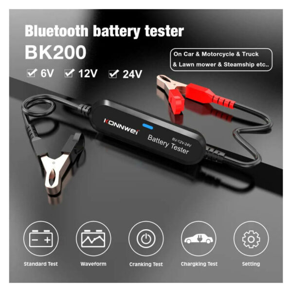 Konnwei BK200 Ultimate 6V/12V/24V Bluetooth Battery Tester - Image 5