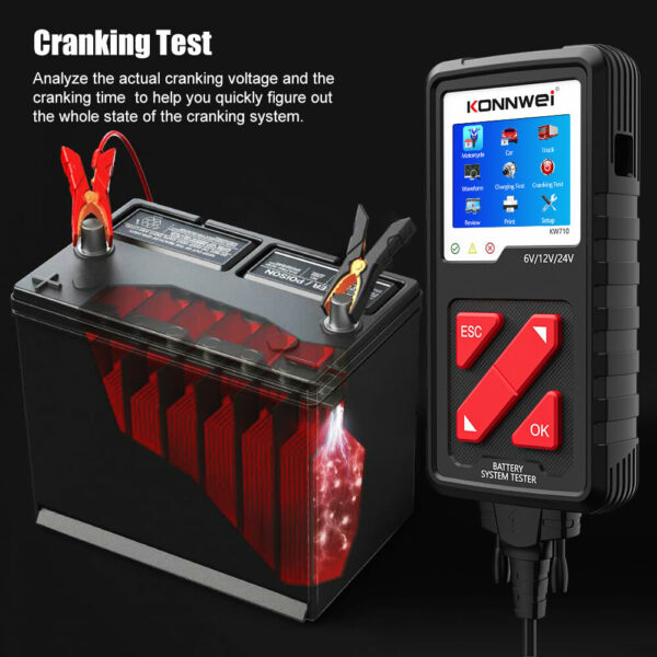 Konnwei KW710 Battery Tester | 6V 12V & 24V | Cars Trucks & Motorcycles - Image 8