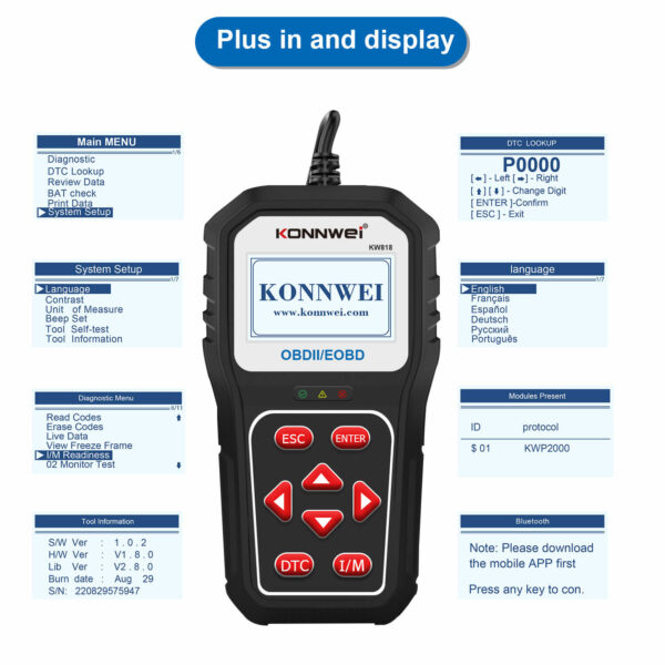 Konnwei KW818 Car Diagnostics Scanner OBD2 Petrol & Diesel - Image 7