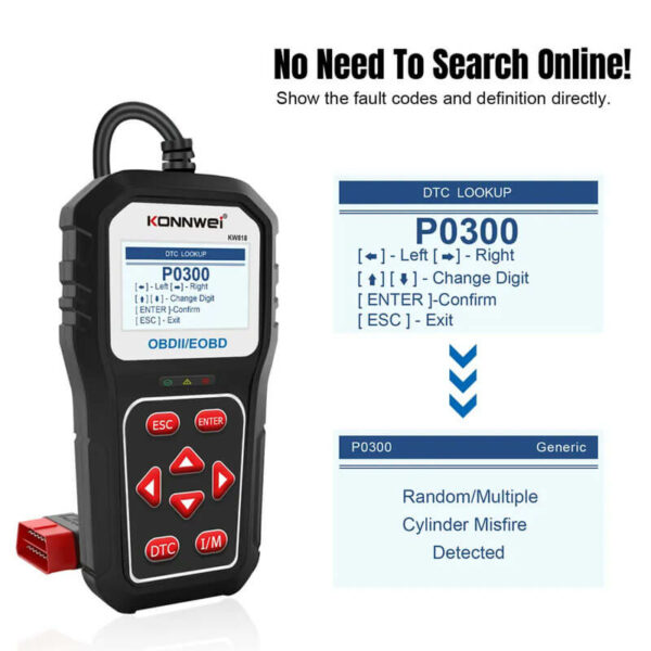 Konnwei KW818 Car Diagnostics Scanner OBD2 Petrol & Diesel - Image 6