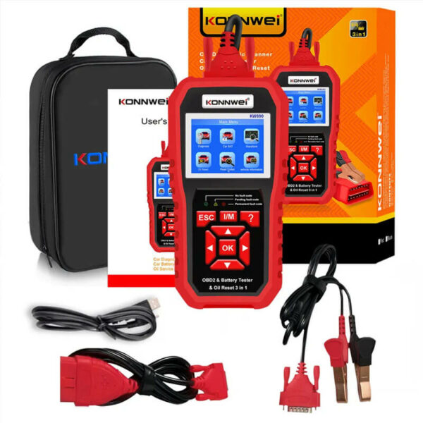 Konnwei KW890 OBDII Car Diagnostic Tool | Battery Tester | Oil Service Light Reset 3-in-1 - Image 6