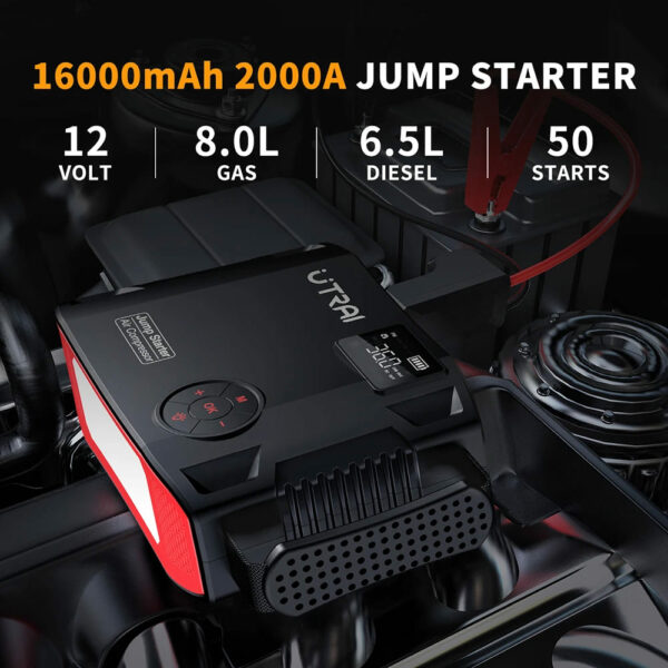 UTRAI JStar 5 Ultimate 4-in-1 Powerhouse – Jump Starter, Air Compressor, Power Bank, & LED Flashlight - Image 5
