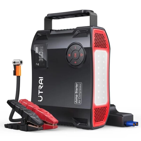 UTRAI JStar 5 Ultimate 4-in-1 Powerhouse – Jump Starter, Air Compressor, Power Bank, & LED Flashlight
