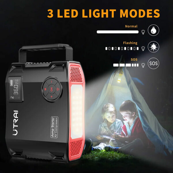 UTRAI JStar 5 Ultimate 4-in-1 Powerhouse – Jump Starter, Air Compressor, Power Bank, & LED Flashlight - Image 8