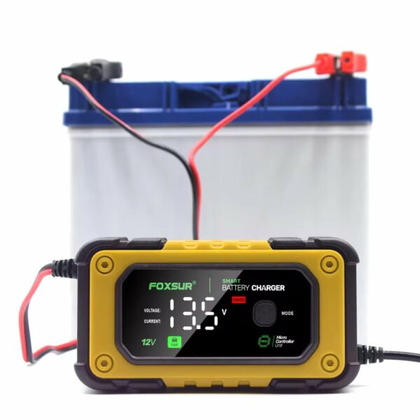 Rechargeable Smart Fast Car Auto Lead-Acid Battery Charger with LCD Display 12V 7A - Image 3