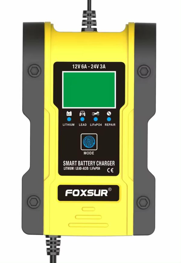Car Battery Charger 12V 24V, 6A 12.6V Lithium Battery Charger & Maintainer, 7-Stage Car & Motorcycle Battery Charger - Image 3