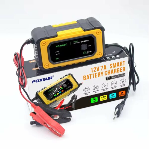 Rechargeable Smart Fast Car Auto Lead-Acid Battery Charger with LCD Display 12V 7A - Image 5