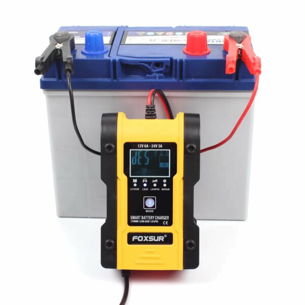 Car Battery Charger 12V 24V, 6A 12.6V Lithium Battery Charger & Maintainer, 7-Stage Car & Motorcycle Battery Charger - Image 2