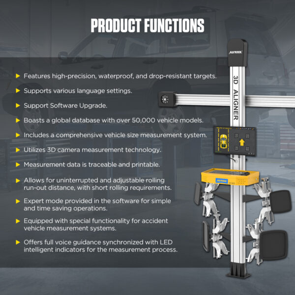 AUTOOL XC503 3D Wheel Aligner - High-Precision Alignment with Advanced 3D Imaging Technology - Image 3