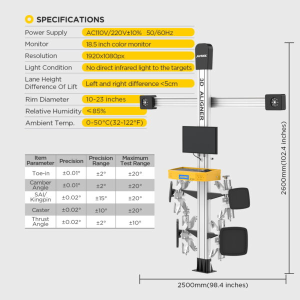 AUTOOL XC503 3D Wheel Aligner - High-Precision Alignment with Advanced 3D Imaging Technology - Image 16