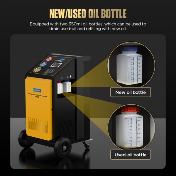 AUTOOL LM707 AC Refrigerant Recovery Machine - Precision R-134a Recovery & Refill, Smart Control Panel - Image 9