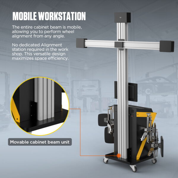 AUTOOL XC508 3D Wheel Alignment Machine - Automatic Tire Aligner with Dual Display & Mobile Workstation - Image 9