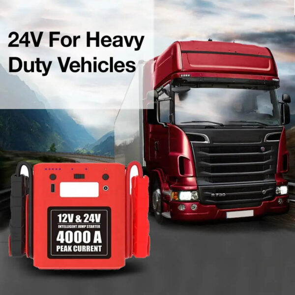 Portable Lithium Battery Jump Starter/Power Booster Car & Truck 12V/24V 4000A - Image 6