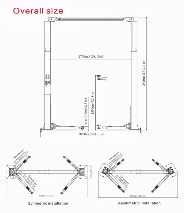 Launch TLT240SC 2-Post Car Lift – 4000KG Capacity | Reliable Automotive Workshop Solution - Image 8