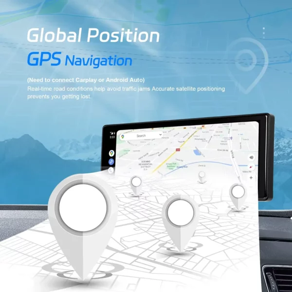 10.36" HD Portable CarPlay/Android Auto Screen with 1080P Front Camera, FM Transmission, and Bluetooth Support | IOS & Android Compatible - Image 6