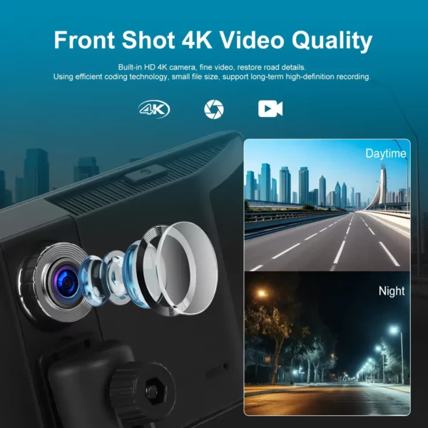 11.3" IPS Screen CarPlay/Android Auto Monitor with 4K Recording, GPS, and Split Screen | IOS & Android Compatible - Image 5