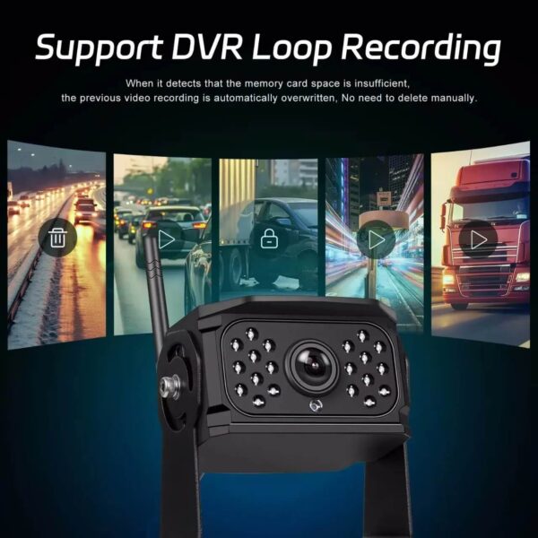 7" IPS Screen AHD Wireless Car Reversing Camera Kit with Split Screen, IP68 Waterproof Night Vision, and 4-Camera Support 97m - Image 6