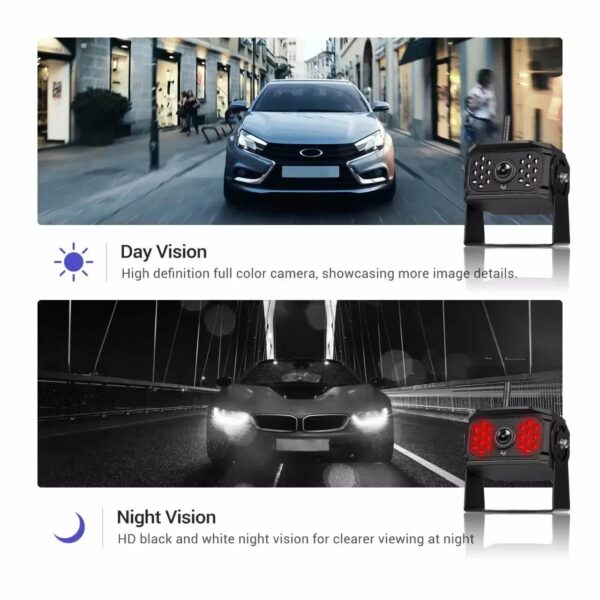 7" IPS Screen AHD Wireless Car Reversing Camera Kit with Split Screen, IP68 Waterproof Night Vision, and 4-Camera Support 97m - Image 10