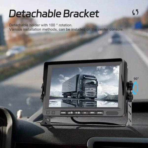 7" IPS Screen AHD Wireless Car Reversing Camera Kit with Split Screen, IP68 Waterproof Night Vision, and 4-Camera Support 97m - Image 11