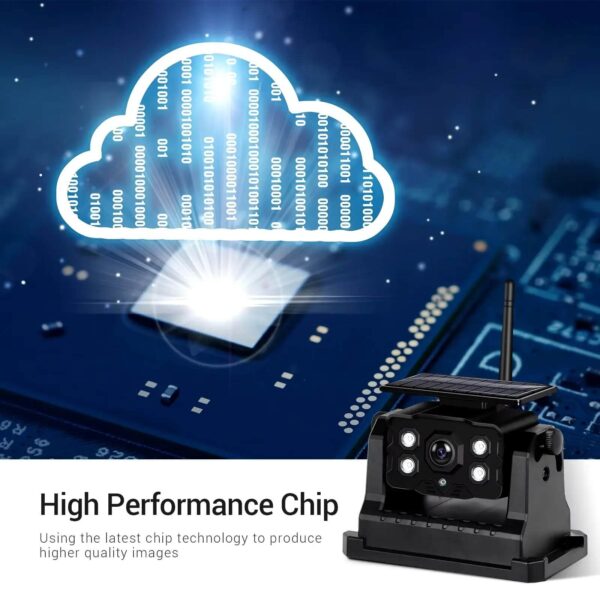 7" HD Wireless Backup Monitor Kit with Solar Charging IP68 Waterproof Night Vision Camera 97m – Ideal for Easy Installation and Enhanced Parking - Image 3
