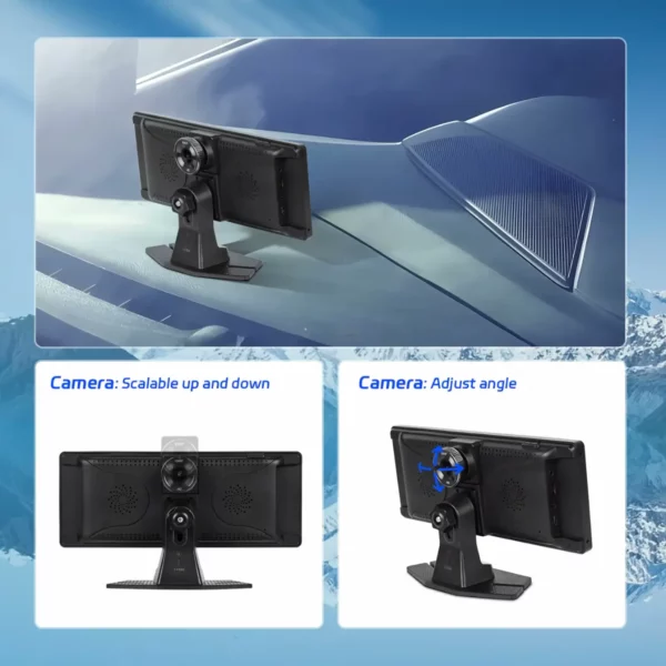 10.36" HD Portable CarPlay/Android Auto Screen with 1080P Front Camera, FM Transmission, and Bluetooth Support | IOS & Android Compatible - Image 2