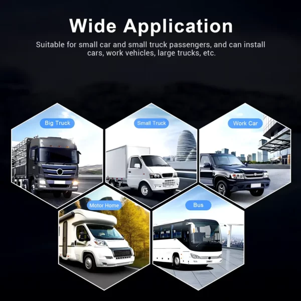 7" IPS Screen Digital HD Wireless Backup Monitor Kit IP68 Waterproof 2-Way Night Vision with 2 Cameras for Truck/RV/Bus 50m - Image 7