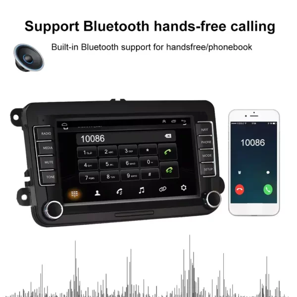 7" 2+64GB Android Car Stereo with CarPlay & Android Auto, GPS, WiFi, BT, FM RDS for VW / PASSAT / SKODA / POLO / FABIA / GOLF 5/6 | IOS & Android Compatible - Image 8