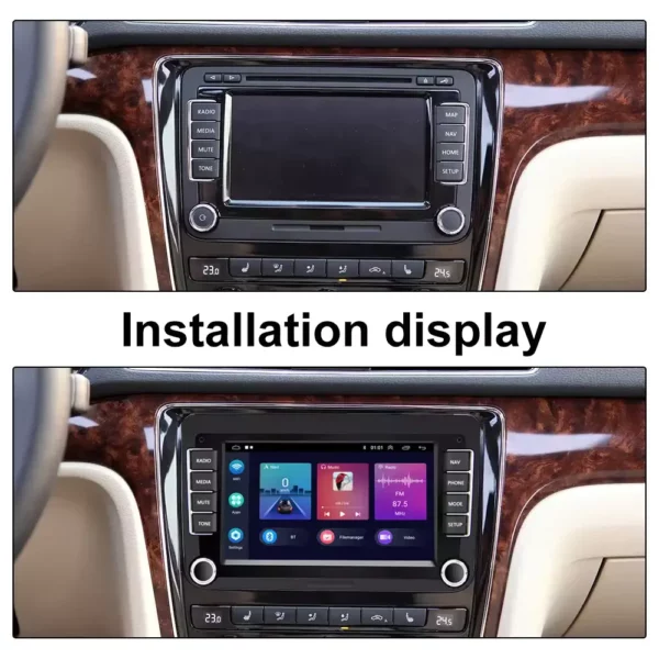 7" 2+64GB Android Car Stereo with CarPlay & Android Auto, GPS, WiFi, BT, FM RDS for VW / PASSAT / SKODA / POLO / FABIA / GOLF 5/6 | IOS & Android Compatible - Image 4