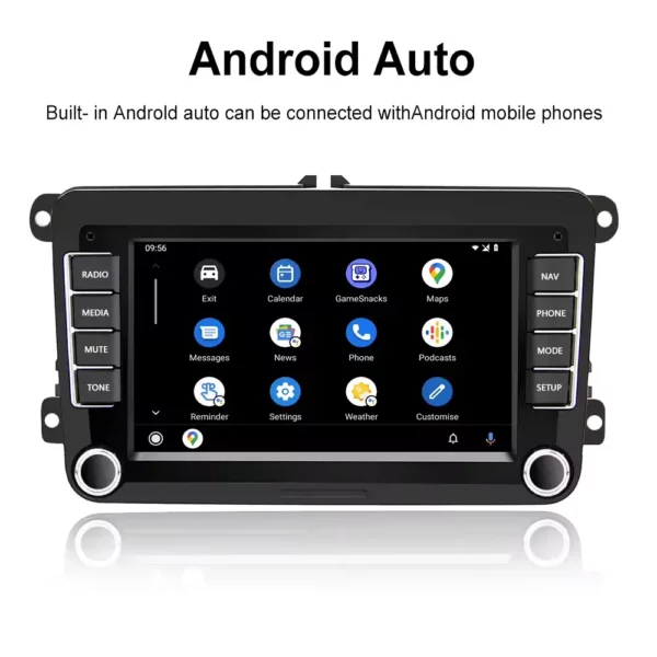 7" 2+64GB Android Car Stereo with CarPlay & Android Auto, GPS, WiFi, BT, FM RDS for VW / PASSAT / SKODA / POLO / FABIA / GOLF 5/6 | IOS & Android Compatible - Image 7