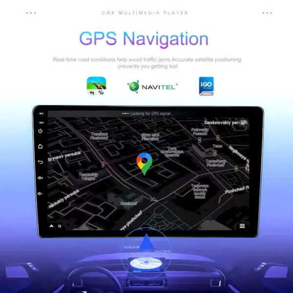 10″ Compatible 2Din 8-Core Android Car Stereo with 4+64GB Memory, Wireless CarPlay/Android Auto, 360° Full-View, DSP, GPS, and 4G WiFi | IOS & Android Compatible - Image 4