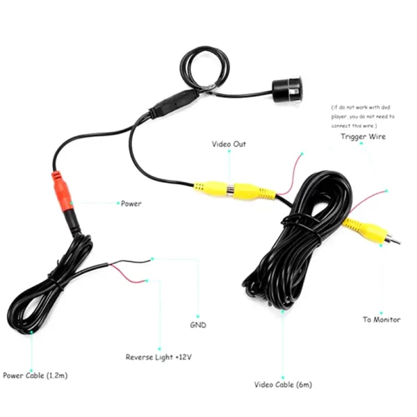 8 LED Car FHD CCD Rear View Camera 170° Wide Angle Night Vision Waterproof Backup Parking Camera - Image 7