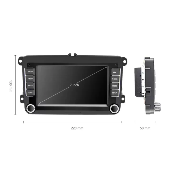 7" 2+64GB Android Car Stereo with CarPlay & Android Auto, GPS, WiFi, BT, FM RDS for VW / PASSAT / SKODA / POLO / FABIA / GOLF 5/6 | IOS & Android Compatible - Image 3